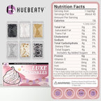 HUEBEATY® 6-in-1 Edible Cake Pearl Sprinkles – Black Gold Silver White Sprinkles for Cake Decorating, Cupcakes, Cookies & Ice Cream | 6.36oz/180g | Wedding, Birthday, Graduation, New Year, Valentines Decorations