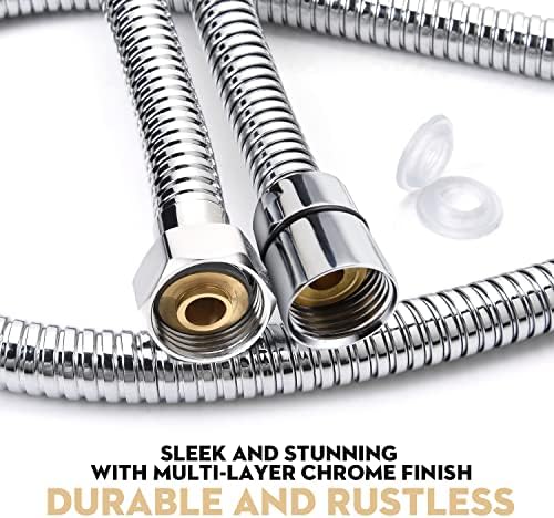 Shower Hose, 59 Inches Long Stainless Steel Handheld Shower Head Hose with Brass Insert and Nut - Durable and Flexible
