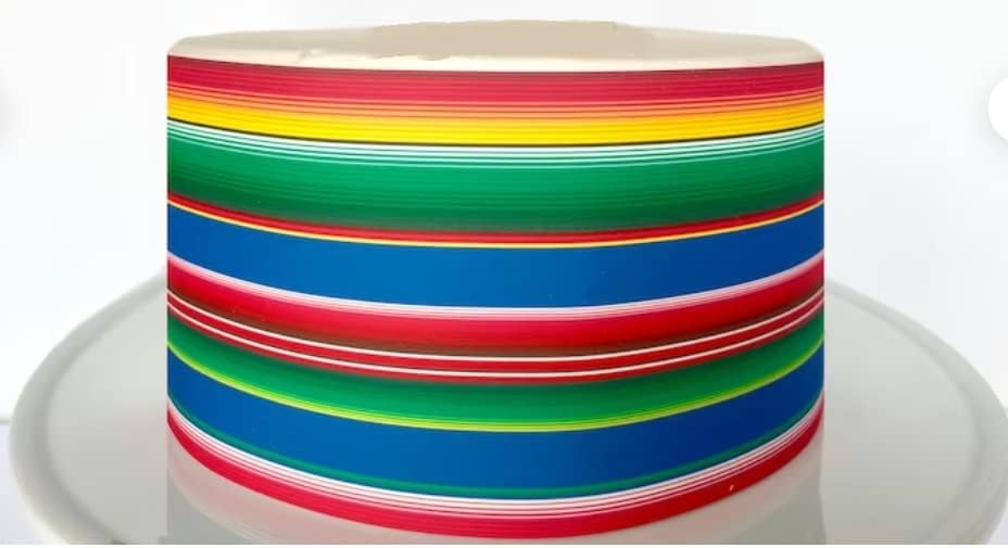 Edible Serape Design Cake Border Edible Cake Topper Edible Cake Toppers Frosting Sheet Icing Edible Sticker Cake Decal Decoration (hummingbird not included)