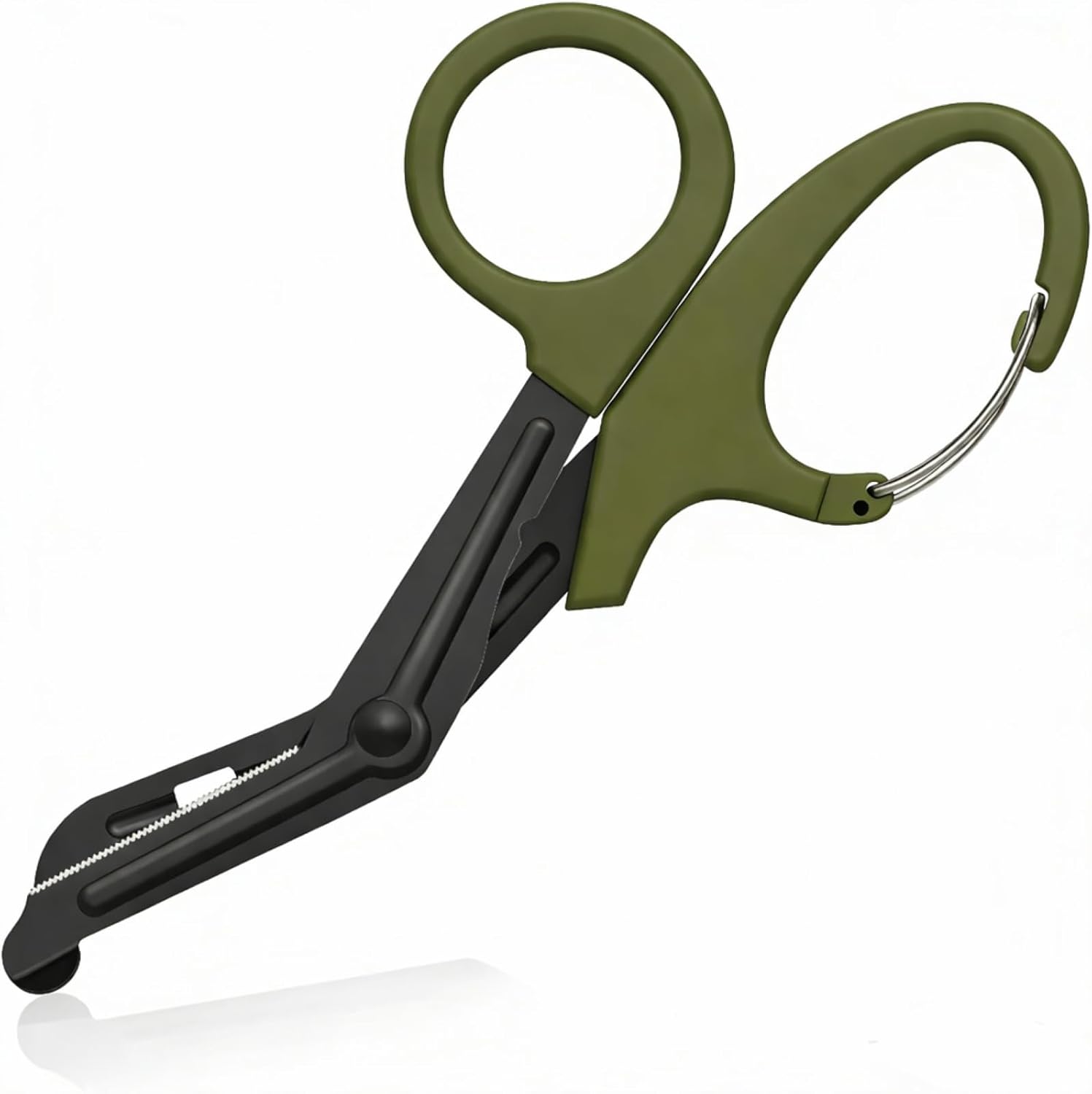 Bandage Shears Scissors EMT and Trauma Shears, Bent Stealth Black Coated for Nurses, Students, Emergency Room (15cm, Green)