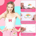 6 Pcs Chenille Patches Cute Self Adhesive Heart Patches for for Bags Clothes Dress Jeans Hats Laptop Phone Case Fridge DIY Accessories (Pretty Hearts)