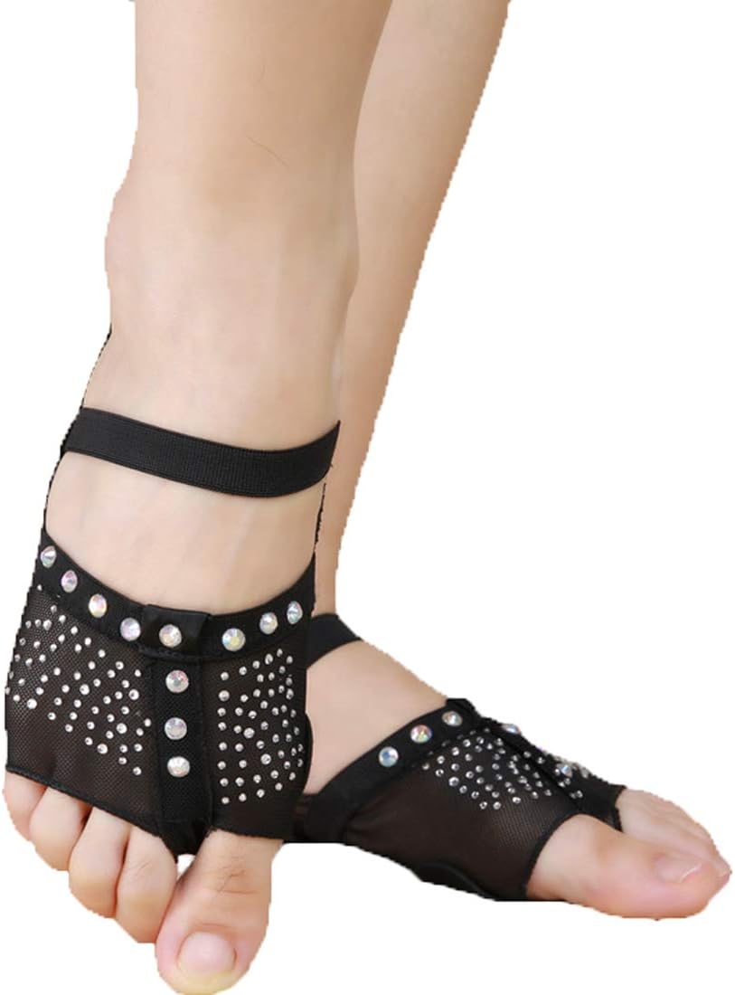 Calcifer White/Black Belly/Ballet Dance Socks Dance Toe Pad Practice Shoes foot thong Protection