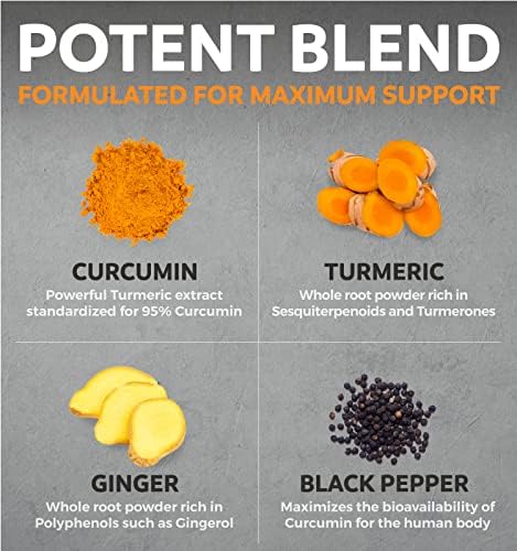 Organic Turmeric Ginger Black Pepper Supplement - High Potency Organic Turmeric Curcumin Capsules with Ginger & Black Pepper for Enhanced Benefits and Absorption - Vegan & Non-GMO (2 Month Supply)