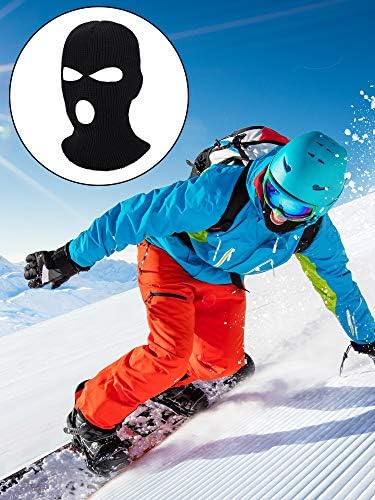 Geyoga 3 Pcs 3 Hole Ski Mask Balaclava Winter Knitted Full Face Cover Ski Mask Outdoor Sports for Men Women