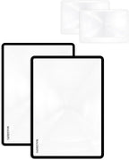 MAGDEPO Page Magnifying Sheet 3X Lightweight Flat Optical Plastic Fresnel Lens with Handy Card Size Magnifier Lenses for Seniors Reading Small Prints, Maps, Books, Bible, Magazines, etc.