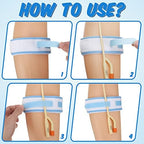 Tondiamo 4 Pcs Catheter Holder Urine Drainage Bag Leg Band Band Straps Anti Slip Urinary Catheter Bag Leg Holder Elastic Foley Stabilization Device for Men Women, 2 x 23.6 Inch(Blue)