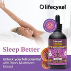 Life Cykel - Reishi Mushroom Extract w/Kakadu Plum- Adaptogen for Sleep Help, Relaxation & Cellular Support- 100% Organic Mushrooms, Antioxidants Vitamin C, 2oz (Packaging May Vary)