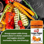Badia Orange Pepper Seasoning, 6.5 oz - Pepper, Garlic & Onion, Zesty Citrus Blend for Chicken, Seafood & Vegetables