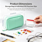 Waterproof Pill Pouch Set-14Pcs Bags Inside, Reusable BPA-Free Medicine Storage Weekly Medicine Organizer, Holder Daily Container with Labels Self-Sealing Design for Travel Purse Use(Blue,14Pcs Set)