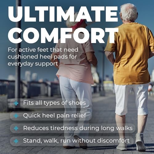 Orthopedic Heel Cups, 2 Pack, for Heel Pain Relief, Plantar Fasciitis, Bone Spurs, Pain Relief Protectors of Sore or Bruised Feet, Foot Relief Support, Comfort Cushion Insoles for Women/Men
