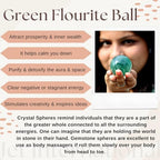 Jet Green Flourite 45-50 mm Ball Sphere Gemstone A+ Hand Carved Crystal Altar Healing Devotional Focus Spiritual Chakra Cleansing Metaphysical Jet International Crystal Image is JUST Reference