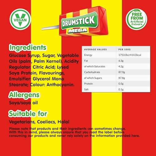 Swizzels Matlow 36 Mega Drumstick Lollies