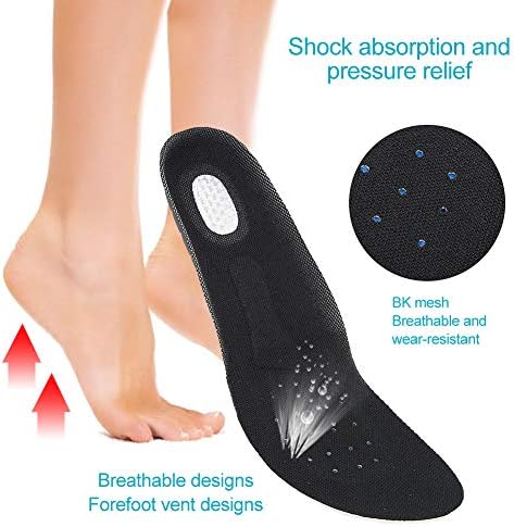 ZJchao Heel Spur Insoles, Gel Work Insoles for Sport and Life, Sweaty Feet Against Pressure Pain Gel Soles for Women & Men(S（35-40 ）)