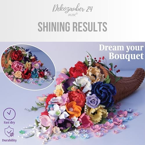 Dekozauber24 Flower paste, 1.1 LB, white, vegan, gluten free, edible gum paste with vanilla taste, icing, flexible and strong, cake decoration sugar paste