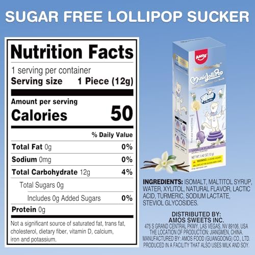 AMOS Winter Olympics Licensed Music Lollipop, Honey Vanilla Flavor, Official Olympic Themed Candy, Individually Wrapped