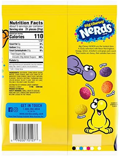 Nerds Big Chewy Candy, 6 Ounce, Pack of 12