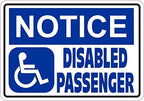 StickerTalk Notice Disabled Passenger Vinyl Sticker, 5 inches by 3.5 inches