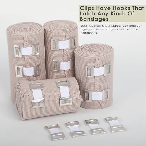 ORIENTOOLS 50-Pack Elastic Bandage Clips, Stretch Bandage Wrap Clips, Durable & Replaceable Metal Clasps for Secure Fastening, Non-Latex, Includes Storage Box, Ideal for Medical and Sports Bandages