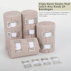 ORIENTOOLS 50-Pack Elastic Bandage Clips, Stretch Bandage Wrap Clips, Durable & Replaceable Metal Clasps for Secure Fastening, Non-Latex, Includes Storage Box, Ideal for Medical and Sports Bandages