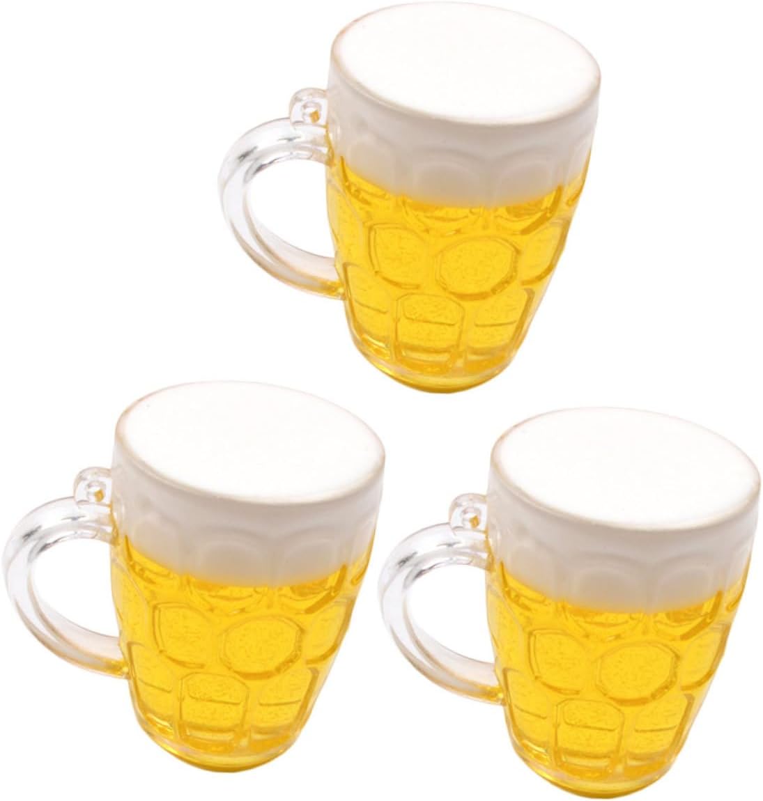 PRETYZOOM Birthday Cake Decorations 3pcs Beer Mugs Cake Ornaments Simulation Beer Dec