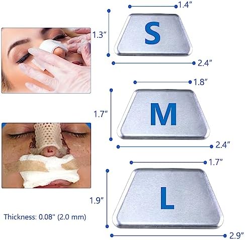 Aluminum Nasal Splints, Nose Brace Fracture Orthopedic Immobilization, Septoplasty Rhinoplasty External Nose Support Protector, 5PCS (L)