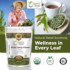 Organic Dried Tansy Flower Herb Tea Cut & Sifted | European Wild-Crafted | Organic & Kosher Certified | Vegan, Non GMO & Gluten Free | USDA Certified | Origin - Albania (2 Oz)