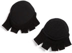 Open Five-Toes Socks Forefoot Pads, Women Anti-Slip Breathable Sweat-Absorbent Peep Toe Half Socks Cushions, Relief Forefoot Pain Toe Separating Correction Socks No Show Heelless Toe Socks (Black)