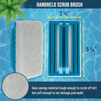 U.S. Pool Supply Hand-Held and Pool Pole Attachment Scrub Brushes - Surface Scrubbing Scouring Sponge Pads - Clean Pool Tile Grout Walls, Vinyl Liners, Spas, Remove Stains, Kitchen Bathroom Tub Shower