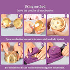 Smokeless Moxibustion Box Include 4 Boxes Portable moxibustion Box Rotary Temperature regulating Cover Smoke Proof and Scald Proof (4 Holes)
