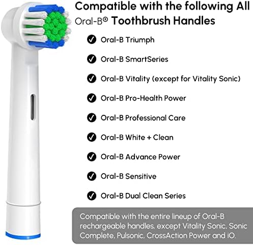 Replacement Toothbrush Heads Compatible with Oral-B Braun, 4 Pcs Professional Electric Toothbrush Heads Brush Heads for Oral B Replacement Heads Refill Pro 500/1000/1500/3000/3757/5000/7000/7500/8000