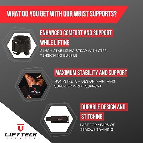 Lift Tech Neo Wrist Supports, Black, One Size