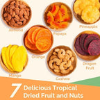 Dried Fruit Gift Basket - 7 Tropical Flavor Adult Easter Baskets |12.5oz Soft Dried Fruit and Nuts Gift Basket - Dried Fruit Basket Gift - Dry Fruits Gift Box | Easter Gifts for Adults Passover Gifts