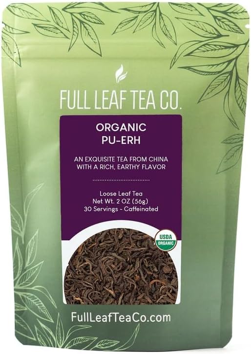 Organic Pu-erh Loose Leaf Tea - 2 oz Bag (approx. 30 servings) | Full Leaf Tea Co.