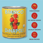 Bianco DiNapoli Organic Whole Peeled Canned Tomatoes in Puree, 28 Oz (Pack of 6), Vine Ripened California Grown, with Basil, Perfect for Soups, Sauces, Pasta and More