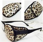 Kid/Adult Visual Acuity Recovery Silk Eye Cover, Training Amblyopia Strabismus Corrected Lazy Eye Patches for Glasses (Brown Leopard)