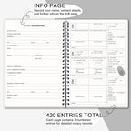 FFFPYGLQ Notary Journal Log Book, 7x10 Inch, Spiral Bound Book with 420 Record Entries, Notary Public Journal for Notarial Acts, Purple