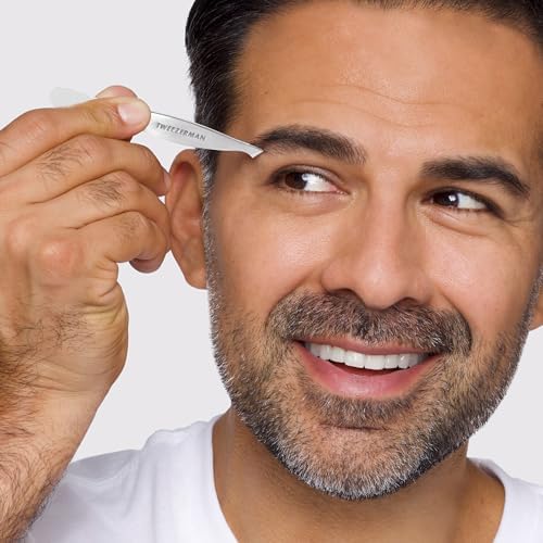 Tweezerman Stainless Steel Slanted Point Tweezer - Eyebrow Precision Tweezers, Facial And Ingrown Hair Removal (Classic Stainless)