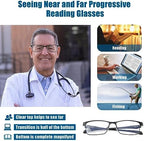 Photochromic Progressive Multifocus Reading Glasses Men Transition Blue Light Blocking Multifocal Computer Readers