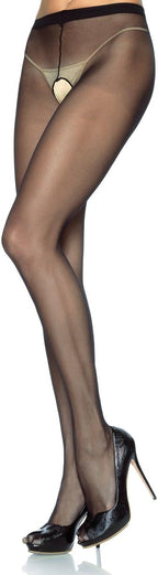 Leg Avenue Women's Sheer Nylon Crotchless Pantyhose