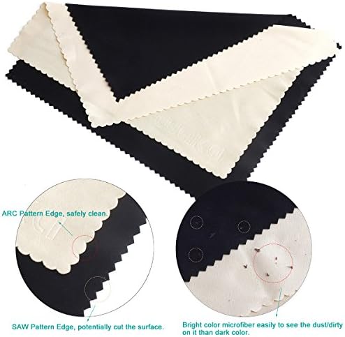 waka 10 Pack Upgraded Microfiber Cleaning Cloth, 6x7 Lint Free Cloth for Eyeglasses, Camera Lens, Cell Phones, LCD Screens, Computers, CD DVD, Eye Glass and Other Delicate Surfaces Wipes Cleaner