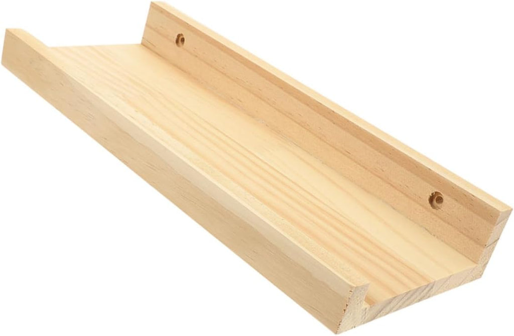 FRCOLOR Wood Floating Shelf Wall Mounted Display Rack 30x15cm Compact Mini Wall Storage Shelf for Bedroom Living Room Small Item Organizer