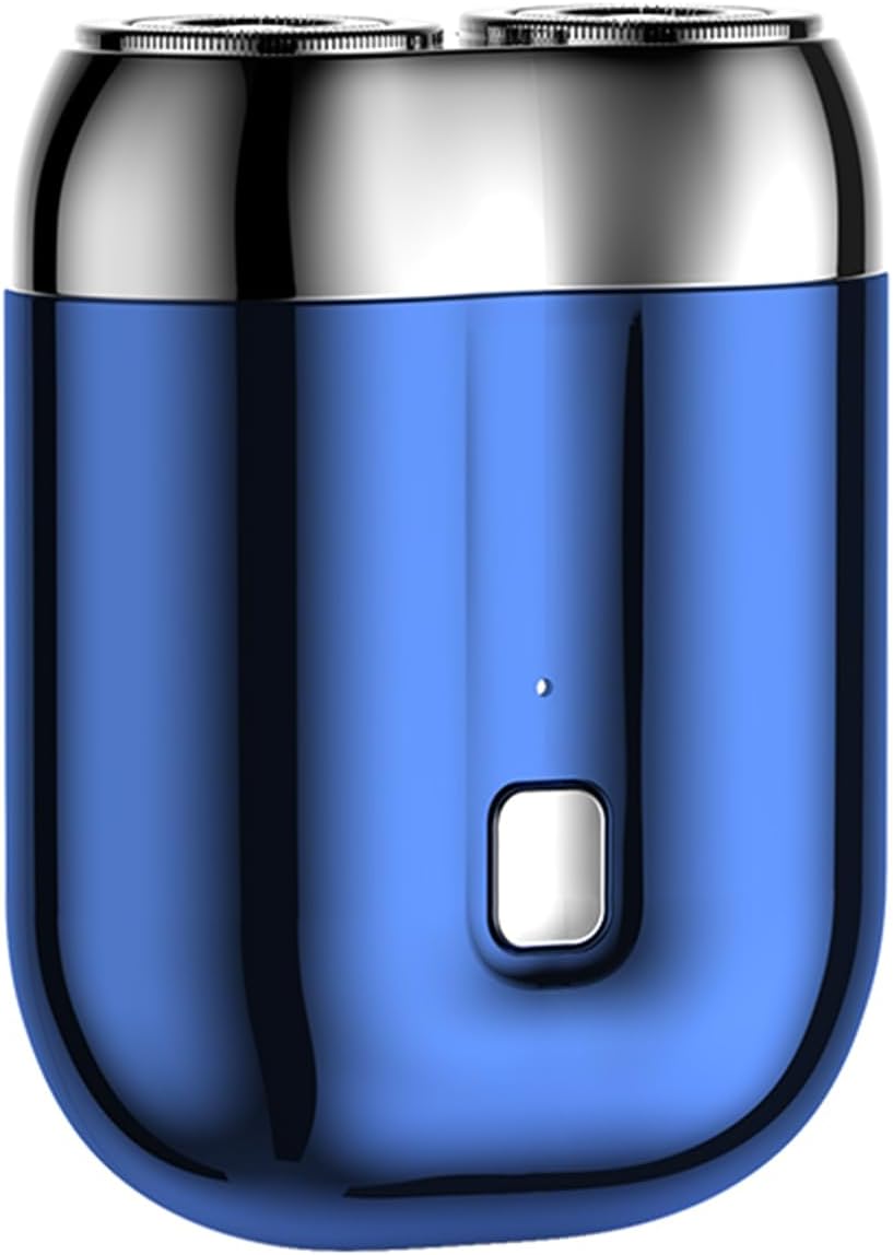 New Model Mini Dual-Head Electric Shaver, Upgrade Pocket Shaver, Washable Double Head Razor, USB Mini Portable Razor, Rechargeable Waterproof Compact (Four Color) (Blue)