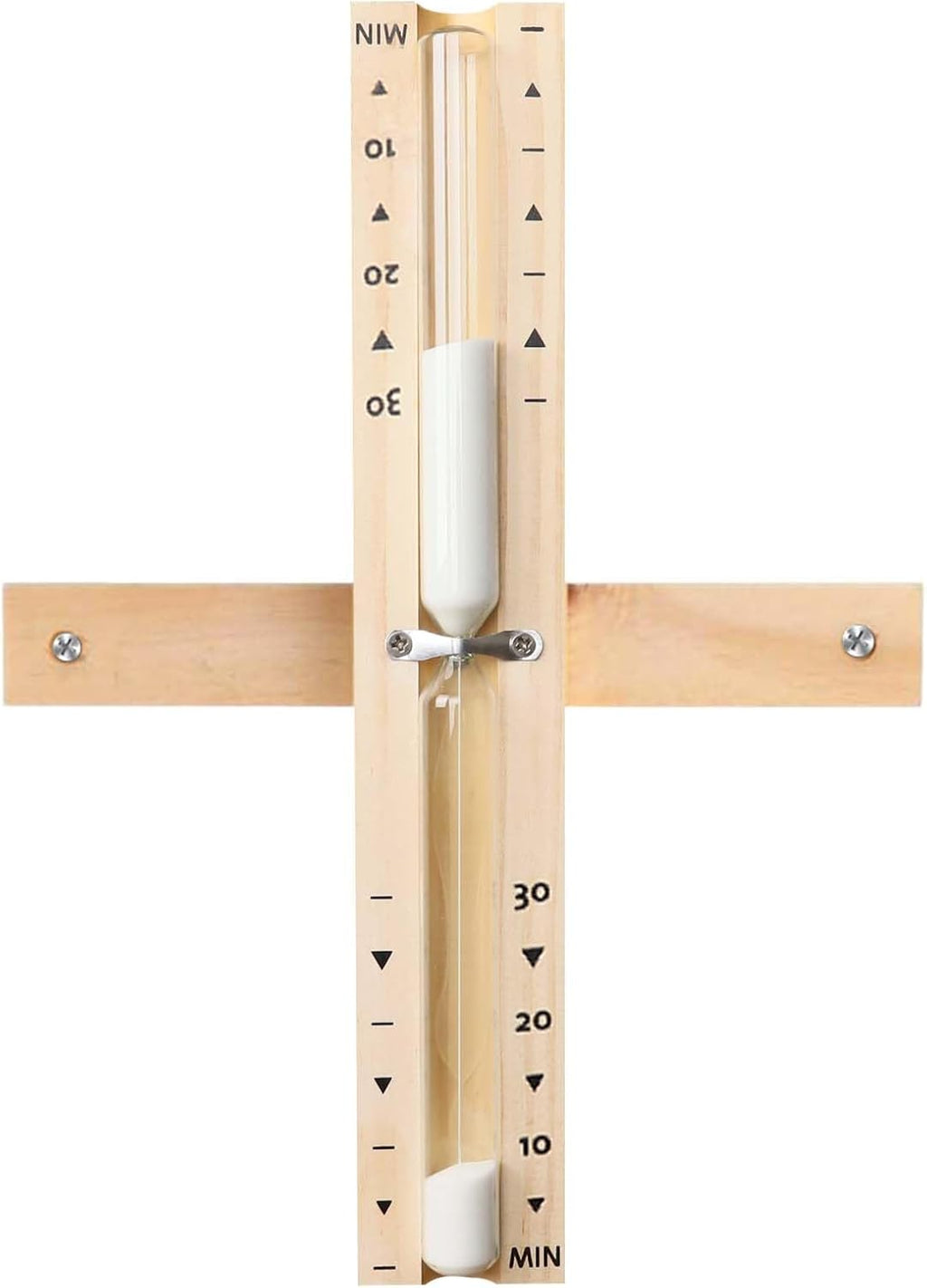 30 Minute Sauna Sand Timer, Rotating Wooden Sauna Hourglass with White Sand, Heat Resistant Hour Glass Timer for Sauna SPA Room