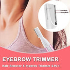 LAIKME Electric Eyebrow Trimmer for Women, Facial Hair Razor Removal for Men, Mini Epilator for Bikini, Remover for Face, Chin, Peach Puzz, Lips, Body, Arms, Legs, Battery Operated (Pink)