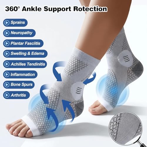 3 Pairs Neuropathy Socks for Women & Men,Nano Comprex Ankle Sleeves Protection Elastic Socks,Soothe Socks for Neuropathy Pain,Anti Fatigue Compression Foot Sleeve Brace Socks