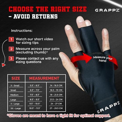 Grappz Middle Finger Brace Compression Gloves – Athletic Buddy Tape & Trigger Finger Splint Alternative – Finger Sleeve & Brace, Arthritis Pain Relief & Joint Stabilizer for All Sports – Unisex L