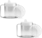 9oz Adult Sippy Cup with 2 Handles - Independence Sip Mug with 2 Style Lids, for Adults With Limited Mobility - Handicapped Accessories - Cups for Elderly Care - Made in the USA – 2 Pack