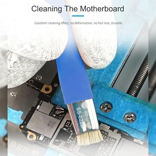 DIYPHONE 2Pcs Double Head ESD Safe Brush, Anti-Static Phone Motherboard PCB Cleaning Brush for Mobile Phone PC Repair Electronic Components Circuit Board IC Clean Remove Glue Tools,Blue