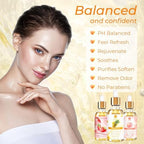 3 Packs Yoni Oil for Women - Feminine Care Oil - All Natural Vaginal Essential Oils, Reduces Odor, Restores pH Balance and Wetness, 1 fl oz/pc Strawberry Pineapple Peach Scent