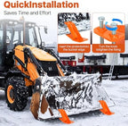 Tractor Bucket Protector, 2Pcs Ski Edge Protector, Turf Tamer Skid Protector with Double Lock Nuts and Bolts, Heavy Duty Steel Bucket Attachment for Snow Leaves Removal (2Pack - Orange)